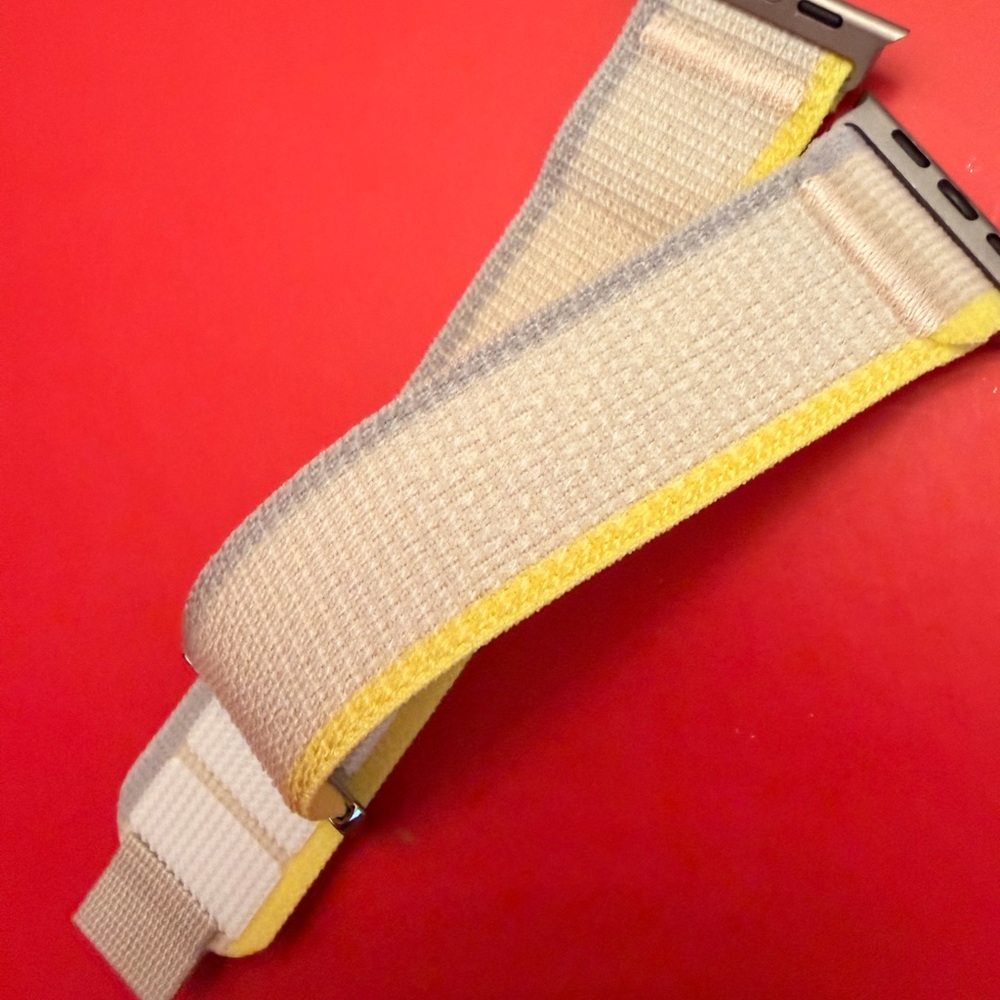 Beige and Yellow Stretch Replacement Watch Band for Smartwatches